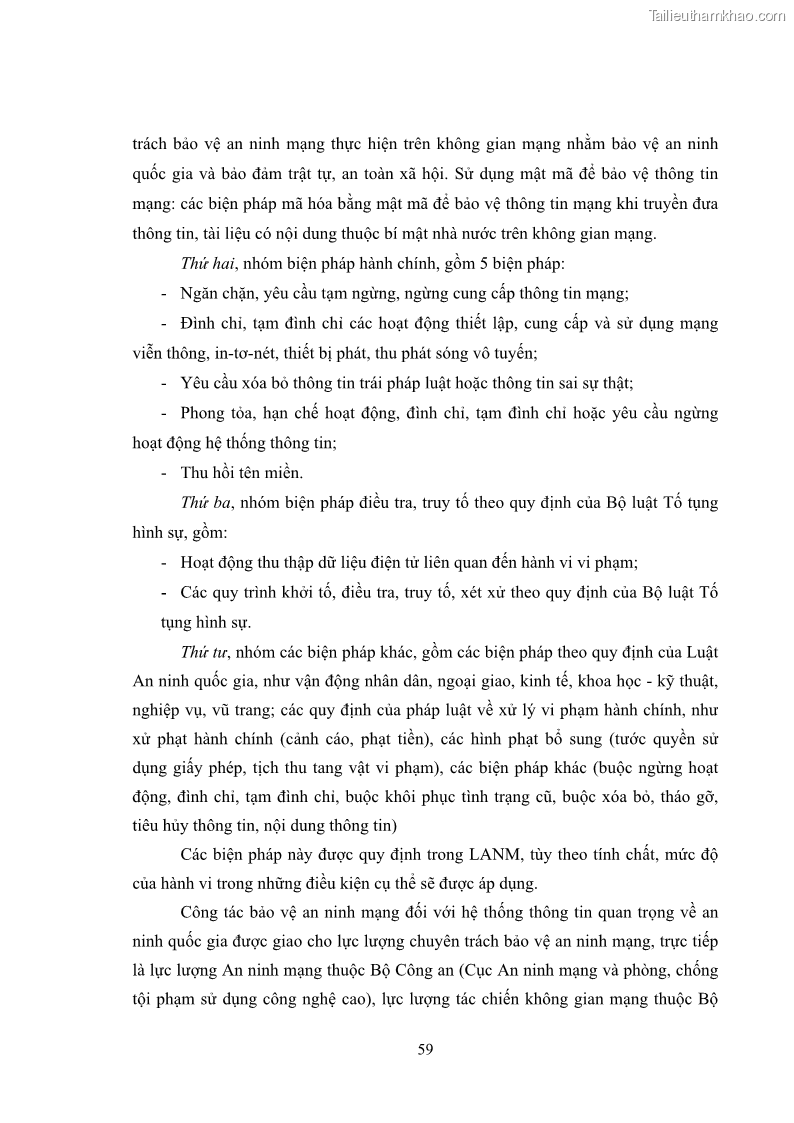 Khóa luận tốt nghiệp luật học Hoàn thiện pháp luật về an ninh mạng - 6 Trang 63