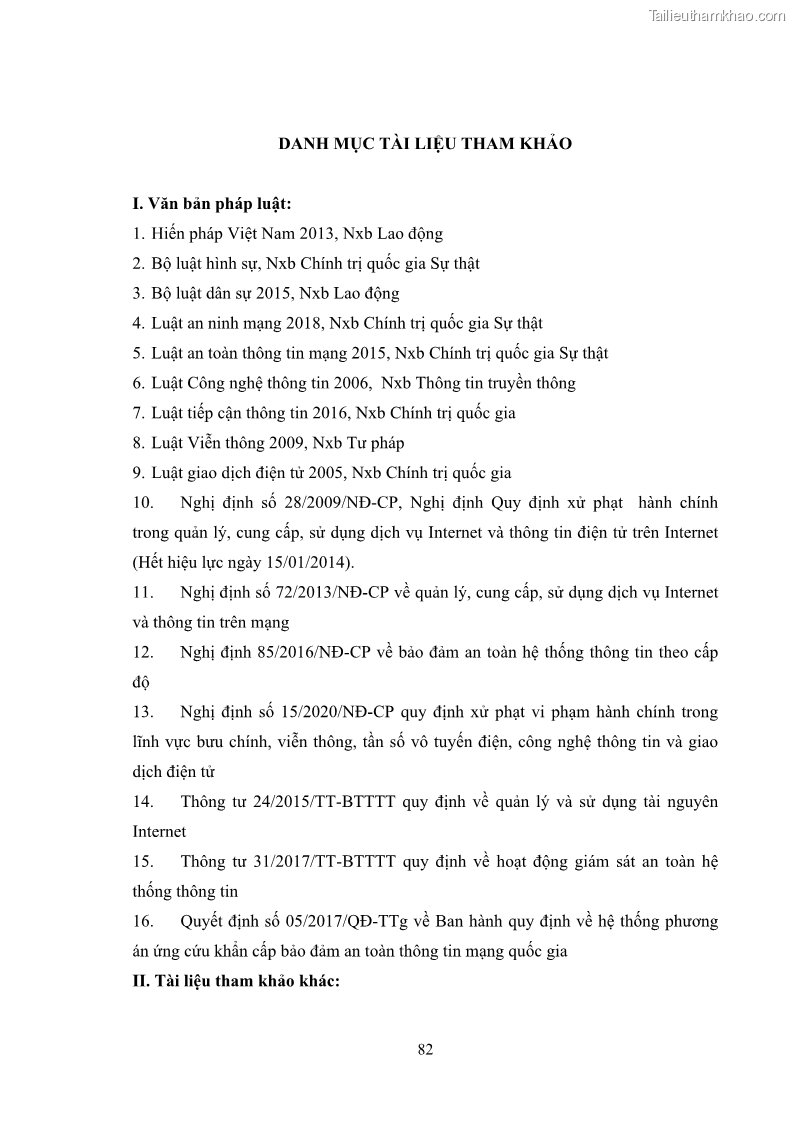 Khóa luận tốt nghiệp luật học Hoàn thiện pháp luật về an ninh mạng - 8 Trang 86