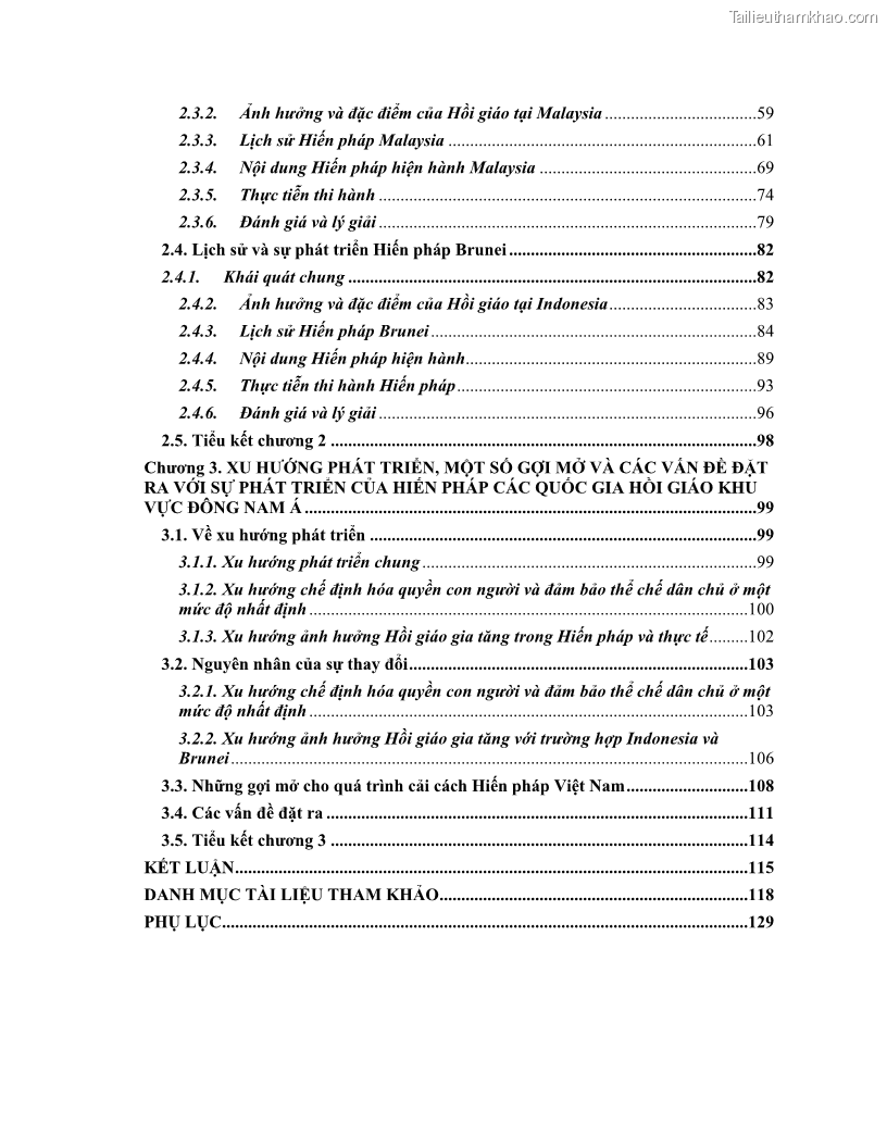 Khóa luận tốt nghiệp luật học Lịch sử và xu hướng phát triển của hiến pháp các nước Hồi giáo trong khu vực Đông Nam Á - 1 Trang 5