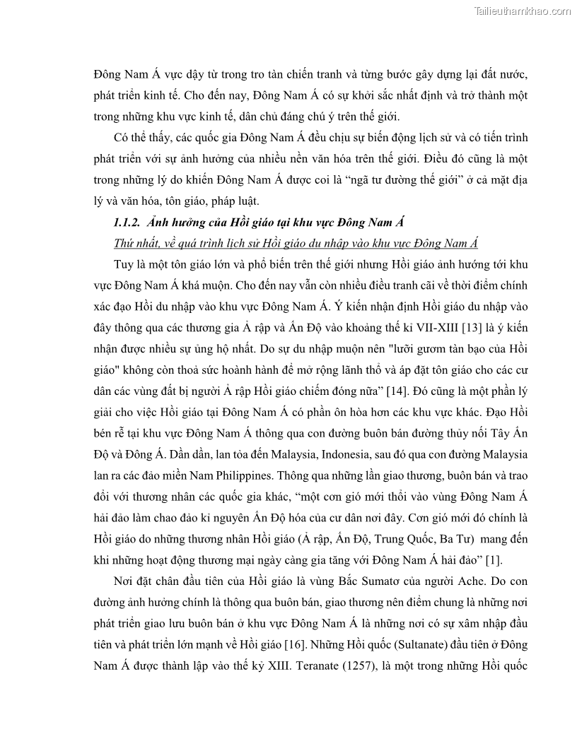 Khóa luận tốt nghiệp luật học Lịch sử và xu hướng phát triển của hiến pháp các nước Hồi giáo trong khu vực Đông Nam Á - 2 Trang 14