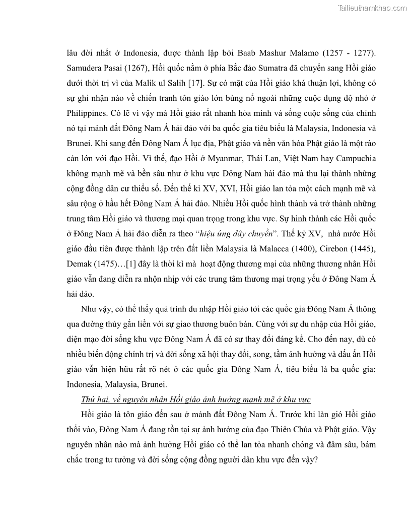 Khóa luận tốt nghiệp luật học Lịch sử và xu hướng phát triển của hiến pháp các nước Hồi giáo trong khu vực Đông Nam Á - 2 Trang 15