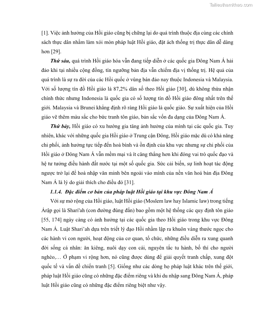Khóa luận tốt nghiệp luật học Lịch sử và xu hướng phát triển của hiến pháp các nước Hồi giáo trong khu vực Đông Nam Á - 2 Trang 19