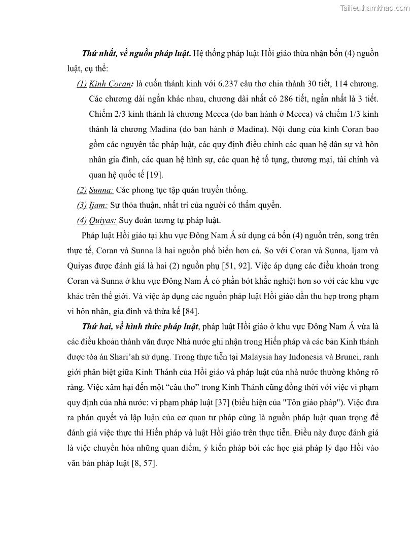Khóa luận tốt nghiệp luật học Lịch sử và xu hướng phát triển của hiến pháp các nước Hồi giáo trong khu vực Đông Nam Á - 2 Trang 20