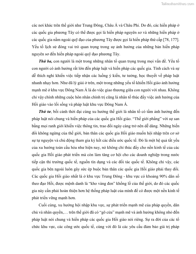 Khóa luận tốt nghiệp luật học Lịch sử và xu hướng phát triển của hiến pháp các nước Hồi giáo trong khu vực Đông Nam Á - 3 Trang 25