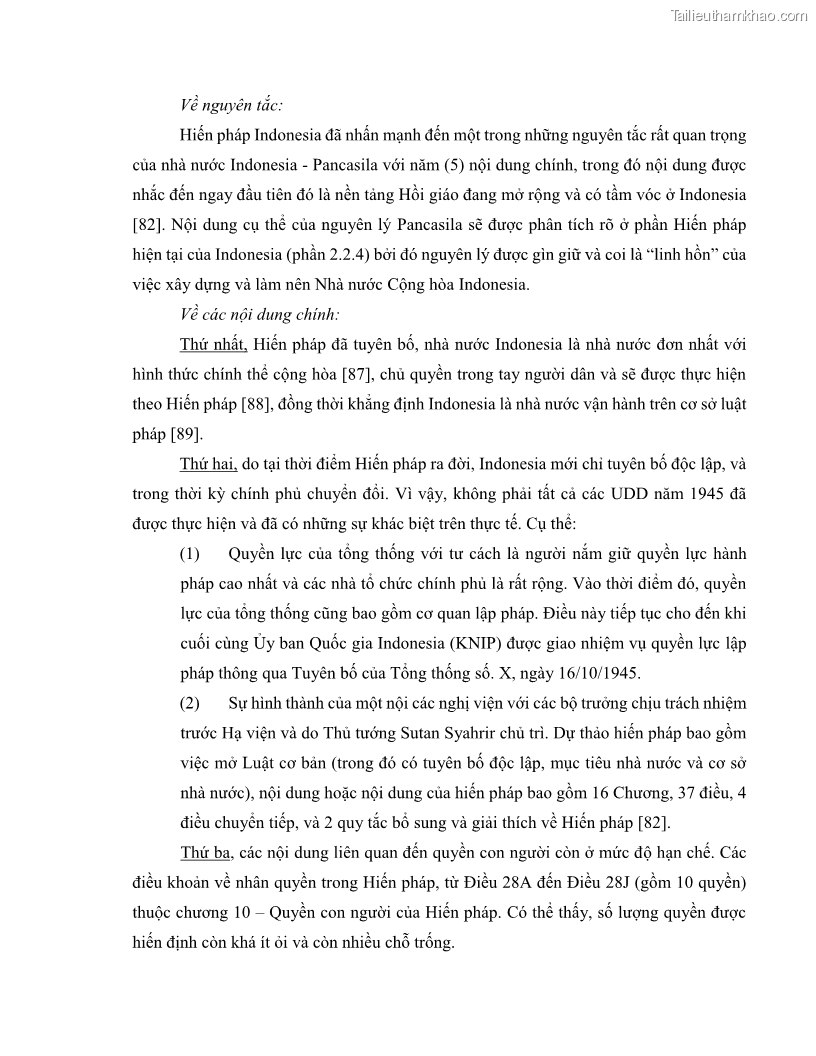 Khóa luận tốt nghiệp luật học Lịch sử và xu hướng phát triển của hiến pháp các nước Hồi giáo trong khu vực Đông Nam Á - 3 Trang 36
