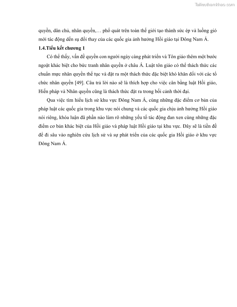 Khóa luận tốt nghiệp luật học Lịch sử và xu hướng phát triển của hiến pháp các nước Hồi giáo trong khu vực Đông Nam Á - 3 Trang 26