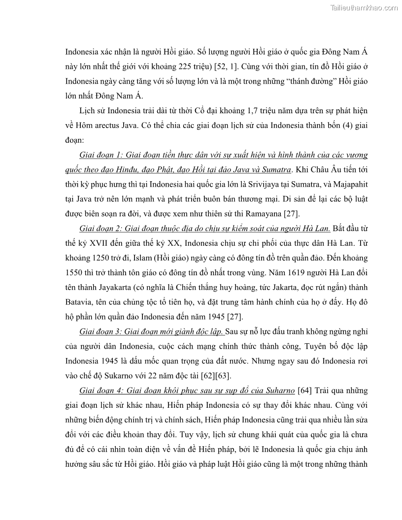 Khóa luận tốt nghiệp luật học Lịch sử và xu hướng phát triển của hiến pháp các nước Hồi giáo trong khu vực Đông Nam Á - 3 Trang 29