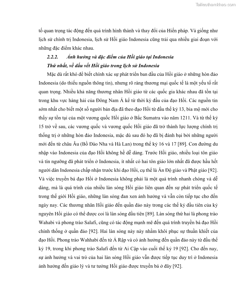 Khóa luận tốt nghiệp luật học Lịch sử và xu hướng phát triển của hiến pháp các nước Hồi giáo trong khu vực Đông Nam Á - 3 Trang 30