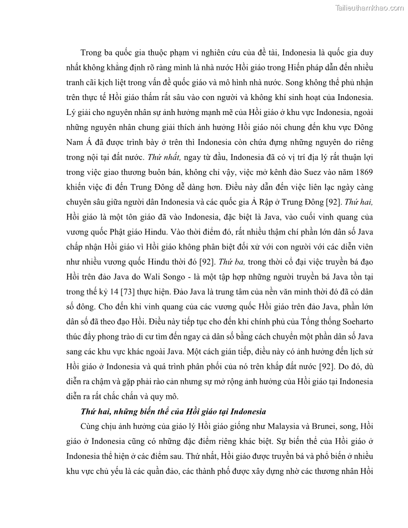 Khóa luận tốt nghiệp luật học Lịch sử và xu hướng phát triển của hiến pháp các nước Hồi giáo trong khu vực Đông Nam Á - 3 Trang 31