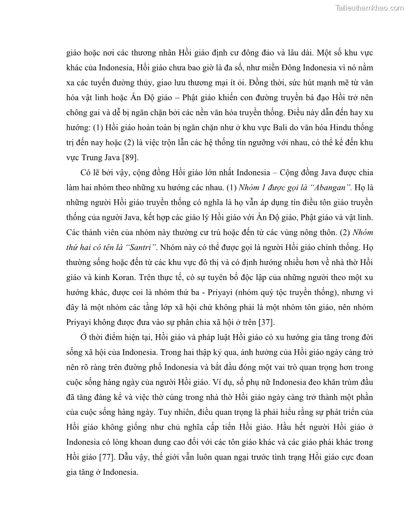 Khóa luận tốt nghiệp luật học Lịch sử và xu hướng phát triển của hiến pháp các nước Hồi giáo trong khu vực Đông Nam Á - 3 Trang 32