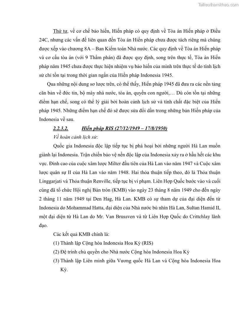 Khóa luận tốt nghiệp luật học Lịch sử và xu hướng phát triển của hiến pháp các nước Hồi giáo trong khu vực Đông Nam Á - 4 Trang 37