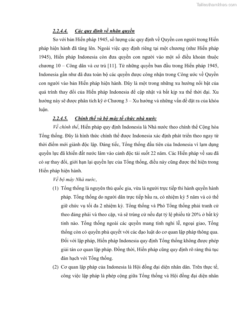 Khóa luận tốt nghiệp luật học Lịch sử và xu hướng phát triển của hiến pháp các nước Hồi giáo trong khu vực Đông Nam Á - 4 Trang 46