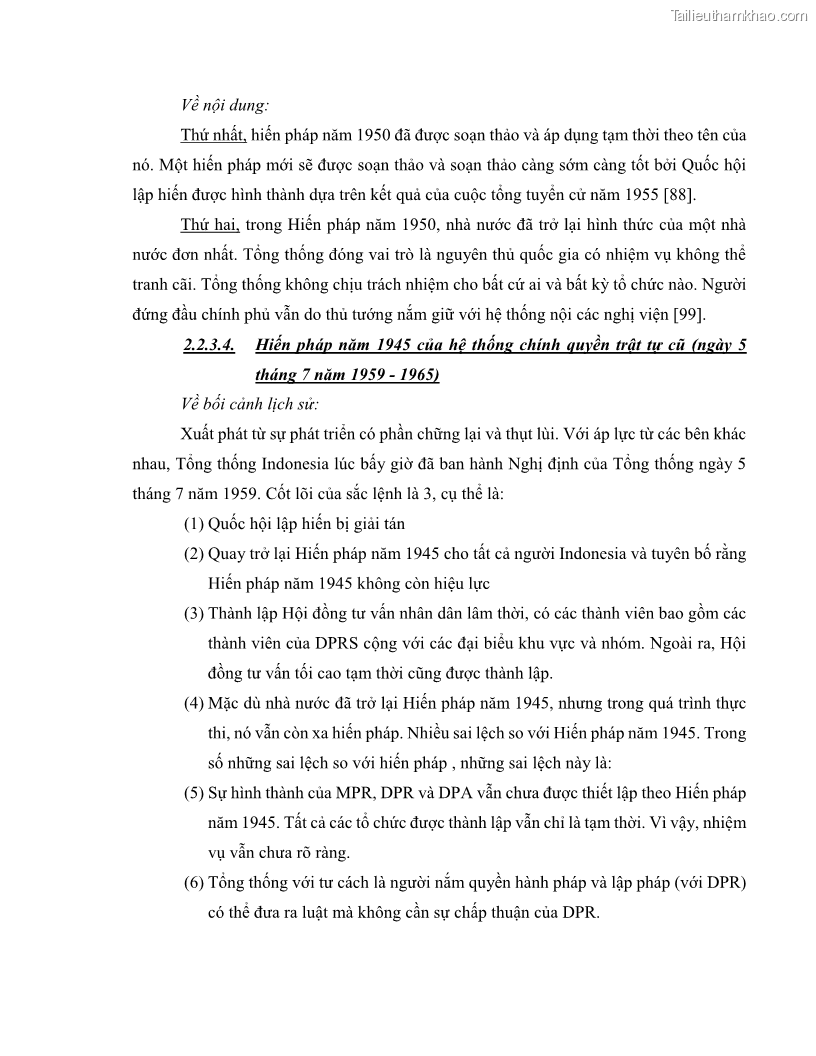 Khóa luận tốt nghiệp luật học Lịch sử và xu hướng phát triển của hiến pháp các nước Hồi giáo trong khu vực Đông Nam Á - 4 Trang 39