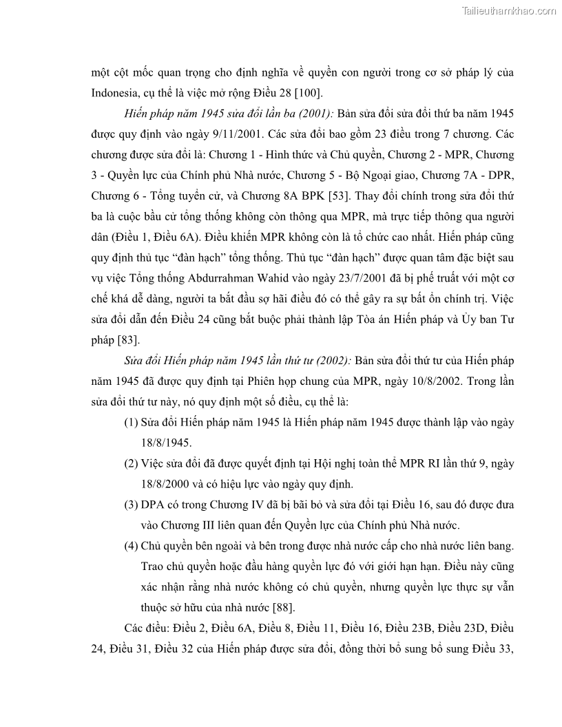 Khóa luận tốt nghiệp luật học Lịch sử và xu hướng phát triển của hiến pháp các nước Hồi giáo trong khu vực Đông Nam Á - 4 Trang 43