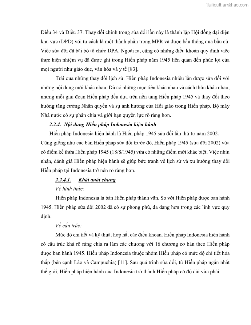 Khóa luận tốt nghiệp luật học Lịch sử và xu hướng phát triển của hiến pháp các nước Hồi giáo trong khu vực Đông Nam Á - 4 Trang 44