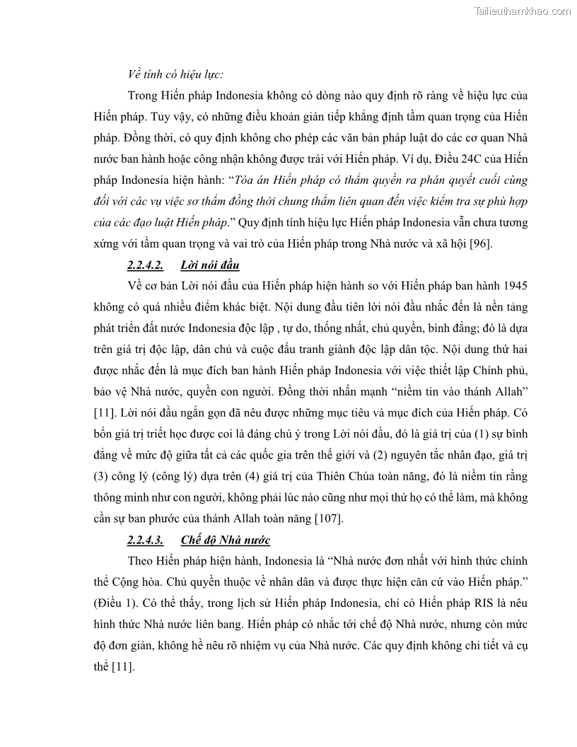 Khóa luận tốt nghiệp luật học Lịch sử và xu hướng phát triển của hiến pháp các nước Hồi giáo trong khu vực Đông Nam Á - 4 Trang 45