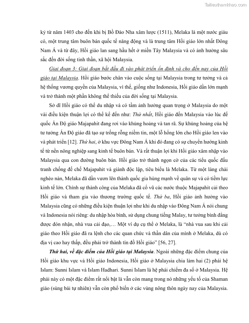 Khóa luận tốt nghiệp luật học Lịch sử và xu hướng phát triển của hiến pháp các nước Hồi giáo trong khu vực Đông Nam Á - 5 Trang 60