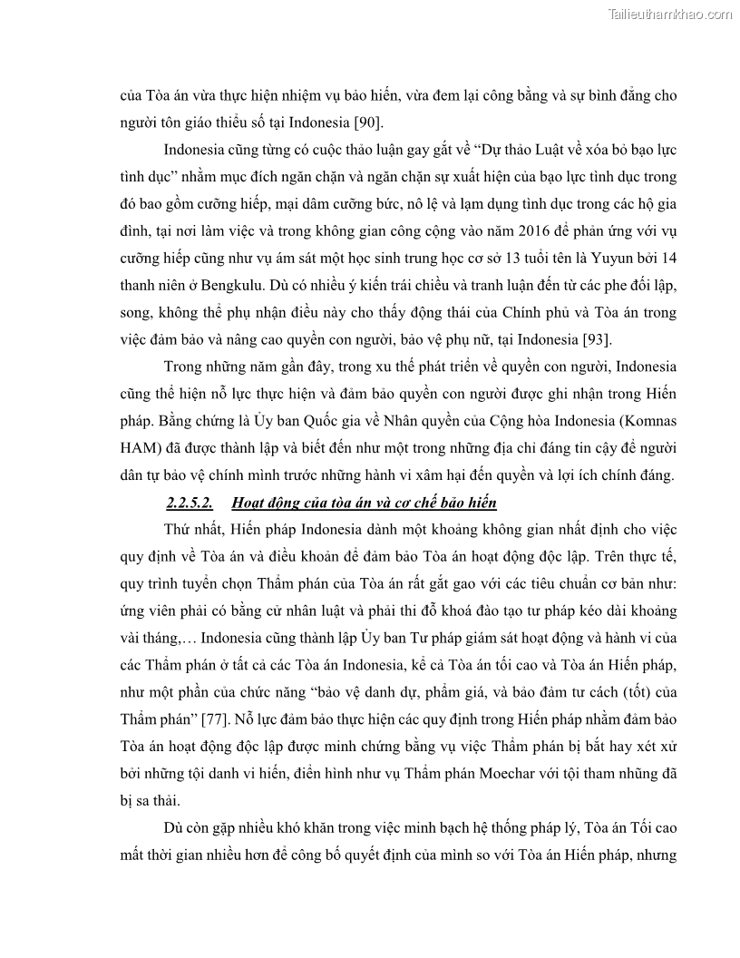 Khóa luận tốt nghiệp luật học Lịch sử và xu hướng phát triển của hiến pháp các nước Hồi giáo trong khu vực Đông Nam Á - 5 Trang 50
