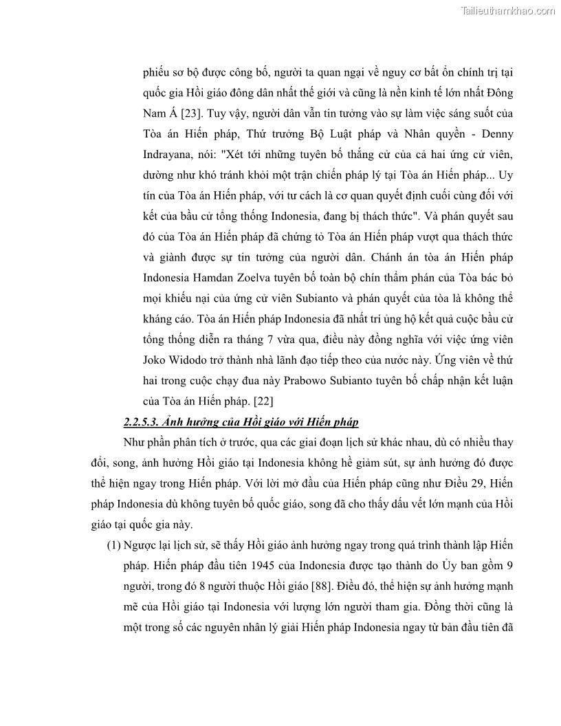 Khóa luận tốt nghiệp luật học Lịch sử và xu hướng phát triển của hiến pháp các nước Hồi giáo trong khu vực Đông Nam Á - 5 Trang 52