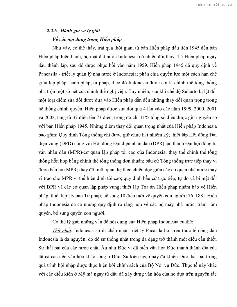 Khóa luận tốt nghiệp luật học Lịch sử và xu hướng phát triển của hiến pháp các nước Hồi giáo trong khu vực Đông Nam Á - 5 Trang 54