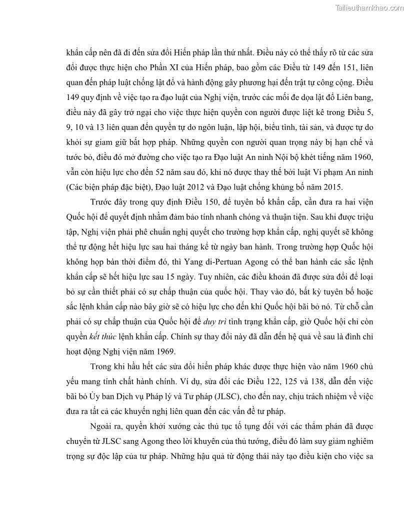 Khóa luận tốt nghiệp luật học Lịch sử và xu hướng phát triển của hiến pháp các nước Hồi giáo trong khu vực Đông Nam Á - 6 Trang 65