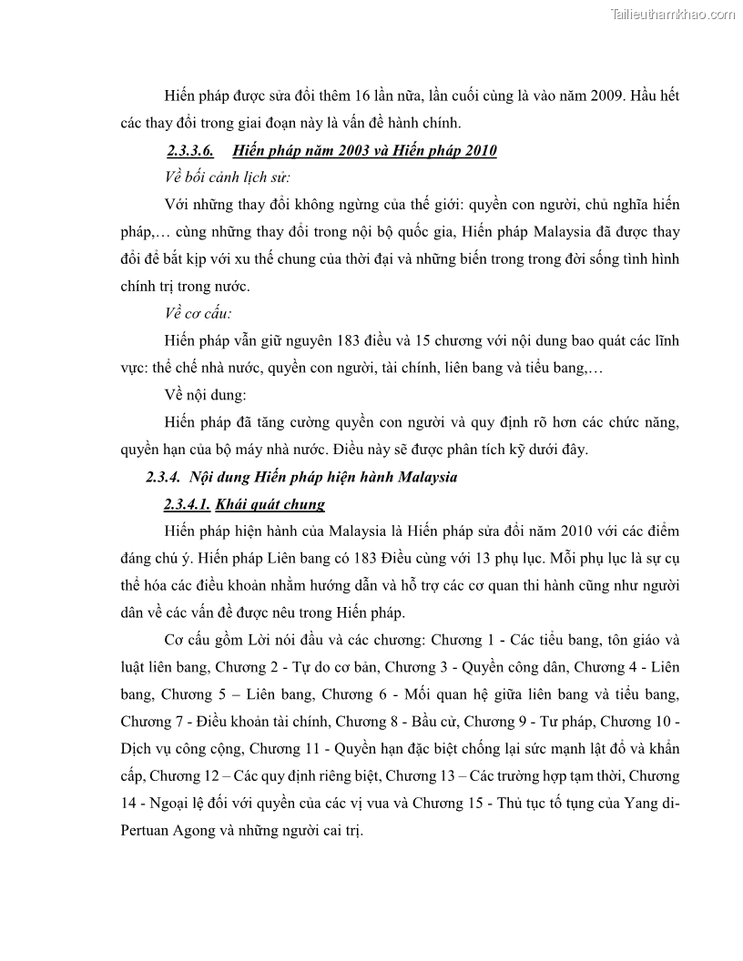 Khóa luận tốt nghiệp luật học Lịch sử và xu hướng phát triển của hiến pháp các nước Hồi giáo trong khu vực Đông Nam Á - 6 Trang 69