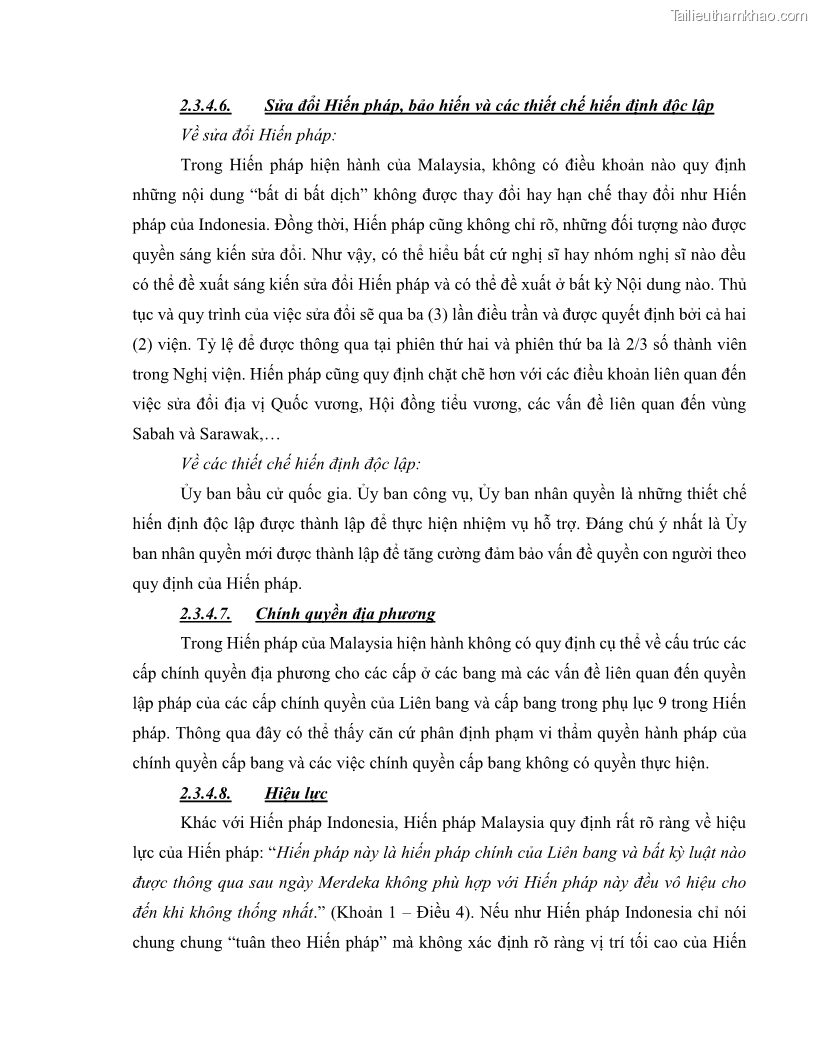 Khóa luận tốt nghiệp luật học Lịch sử và xu hướng phát triển của hiến pháp các nước Hồi giáo trong khu vực Đông Nam Á - 7 Trang 73