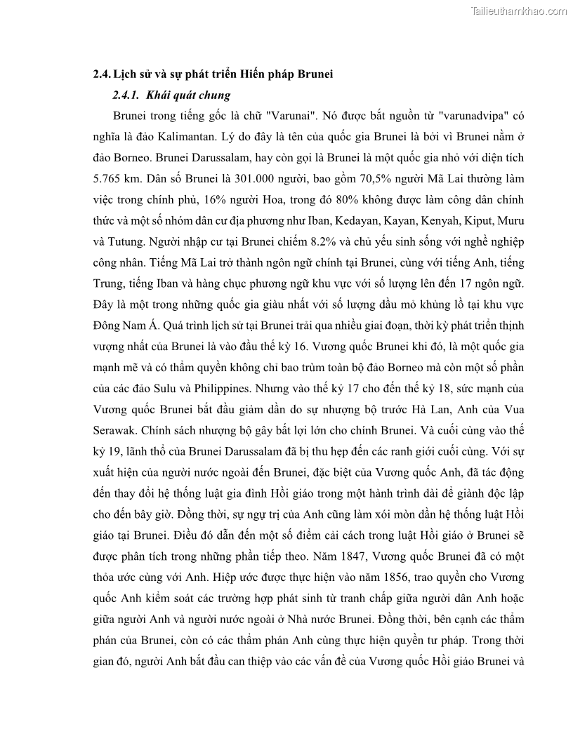 Khóa luận tốt nghiệp luật học Lịch sử và xu hướng phát triển của hiến pháp các nước Hồi giáo trong khu vực Đông Nam Á - 7 Trang 82