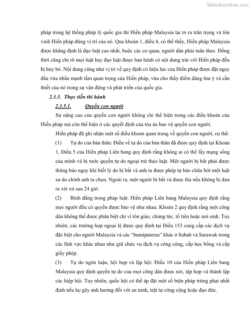 Khóa luận tốt nghiệp luật học Lịch sử và xu hướng phát triển của hiến pháp các nước Hồi giáo trong khu vực Đông Nam Á - 7 Trang 74