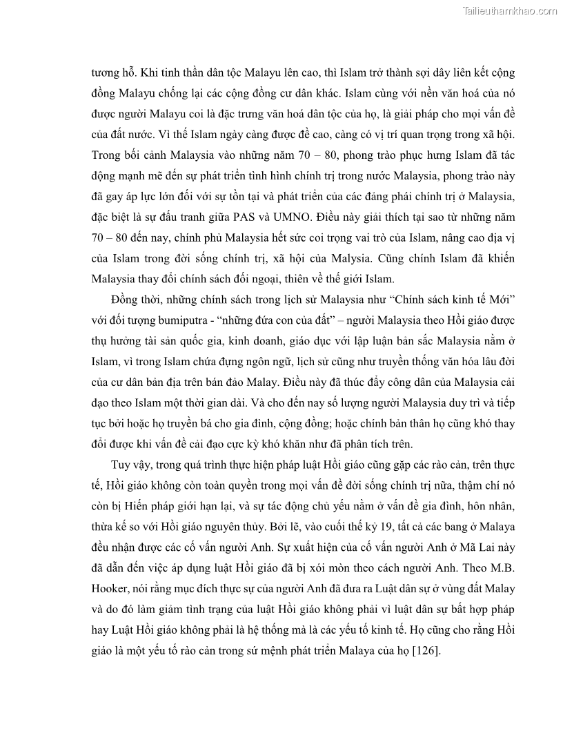Khóa luận tốt nghiệp luật học Lịch sử và xu hướng phát triển của hiến pháp các nước Hồi giáo trong khu vực Đông Nam Á - 7 Trang 81