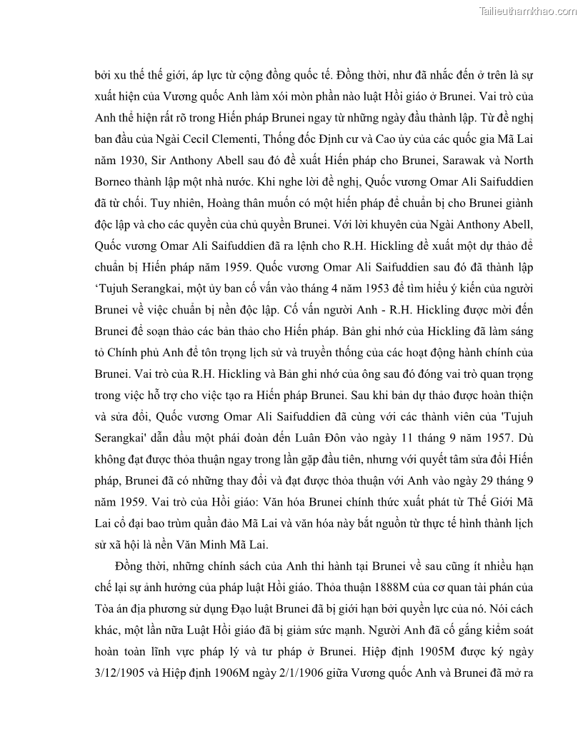 Khóa luận tốt nghiệp luật học Lịch sử và xu hướng phát triển của hiến pháp các nước Hồi giáo trong khu vực Đông Nam Á - 9 Trang 97