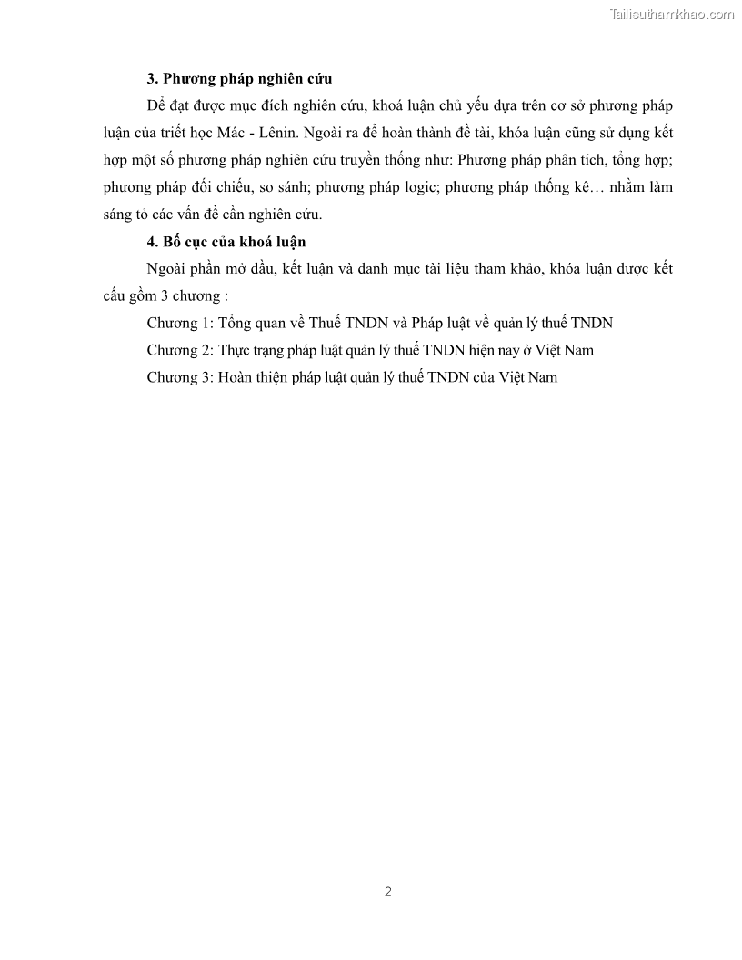 Khóa luận tốt nghiệp luật kinh doanh Pháp luật quản lý thuế thu nhập doanh nghiệp ở Việt Nam - 1 Trang 10