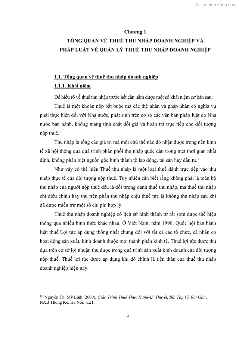 Khóa luận tốt nghiệp luật kinh doanh Pháp luật quản lý thuế thu nhập doanh nghiệp ở Việt Nam - 1 Trang 11