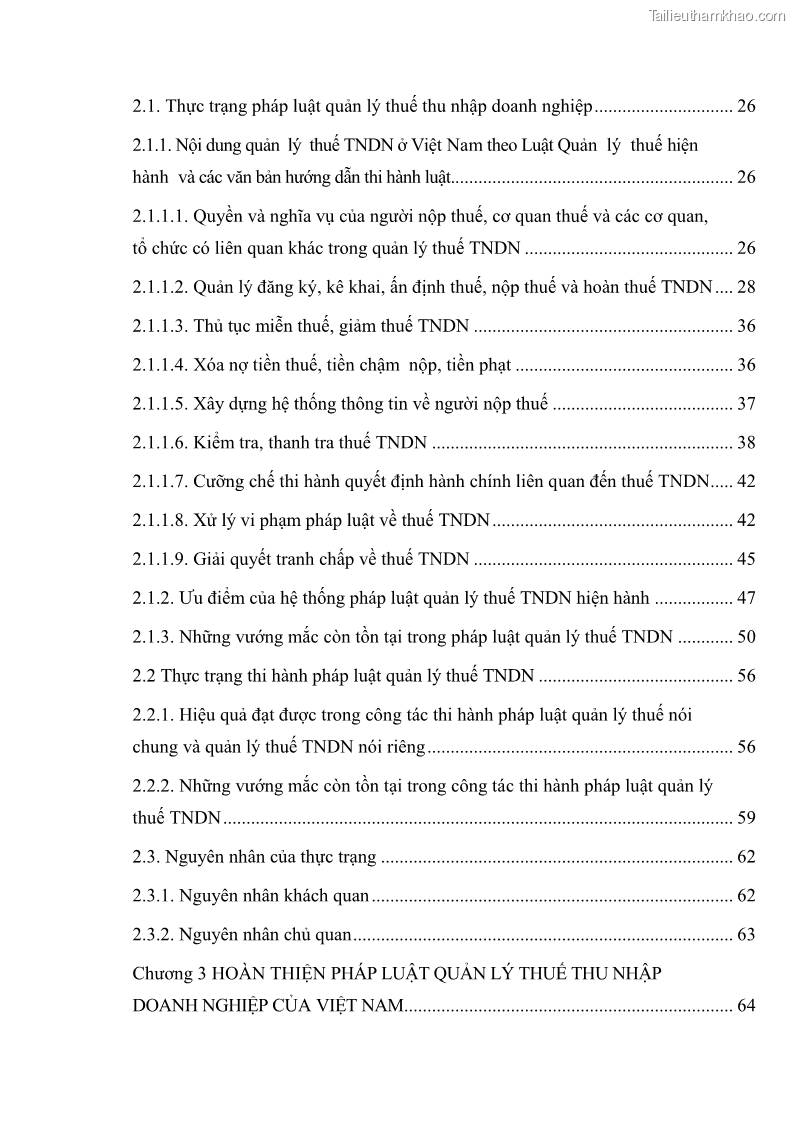 Khóa luận tốt nghiệp luật kinh doanh Pháp luật quản lý thuế thu nhập doanh nghiệp ở Việt Nam - 1 Trang 7