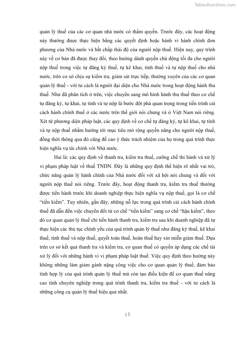 Khóa luận tốt nghiệp luật kinh doanh Pháp luật quản lý thuế thu nhập doanh nghiệp ở Việt Nam - 2 Trang 23