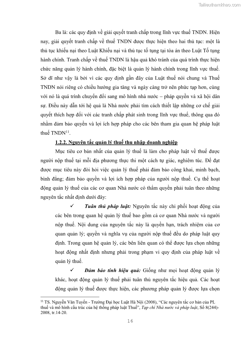Khóa luận tốt nghiệp luật kinh doanh Pháp luật quản lý thuế thu nhập doanh nghiệp ở Việt Nam - 2 Trang 24