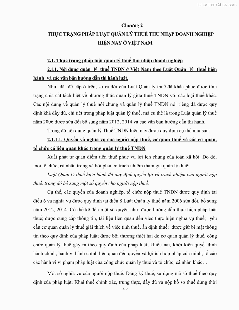 Khóa luận tốt nghiệp luật kinh doanh Pháp luật quản lý thuế thu nhập doanh nghiệp ở Việt Nam - 3 Trang 34