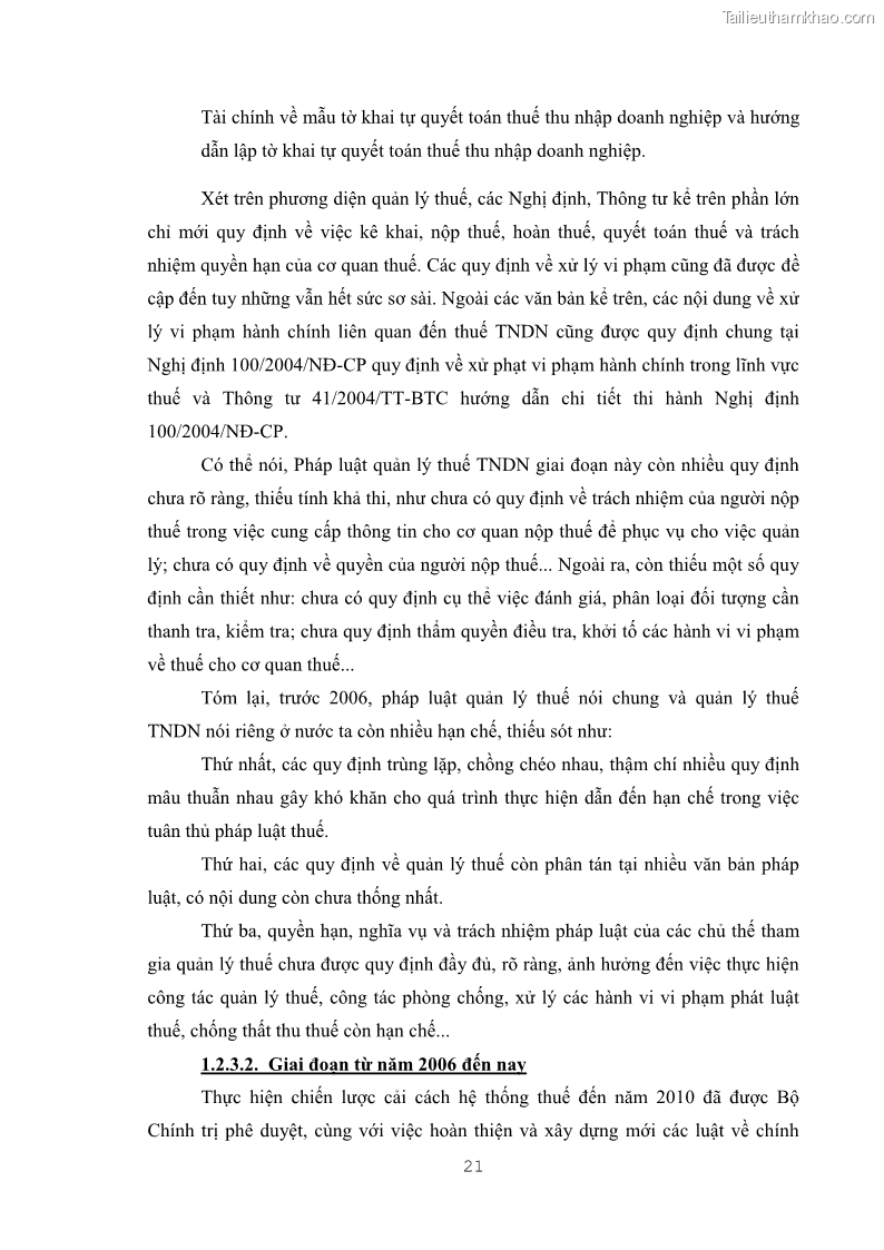 Khóa luận tốt nghiệp luật kinh doanh Pháp luật quản lý thuế thu nhập doanh nghiệp ở Việt Nam - 3 Trang 29