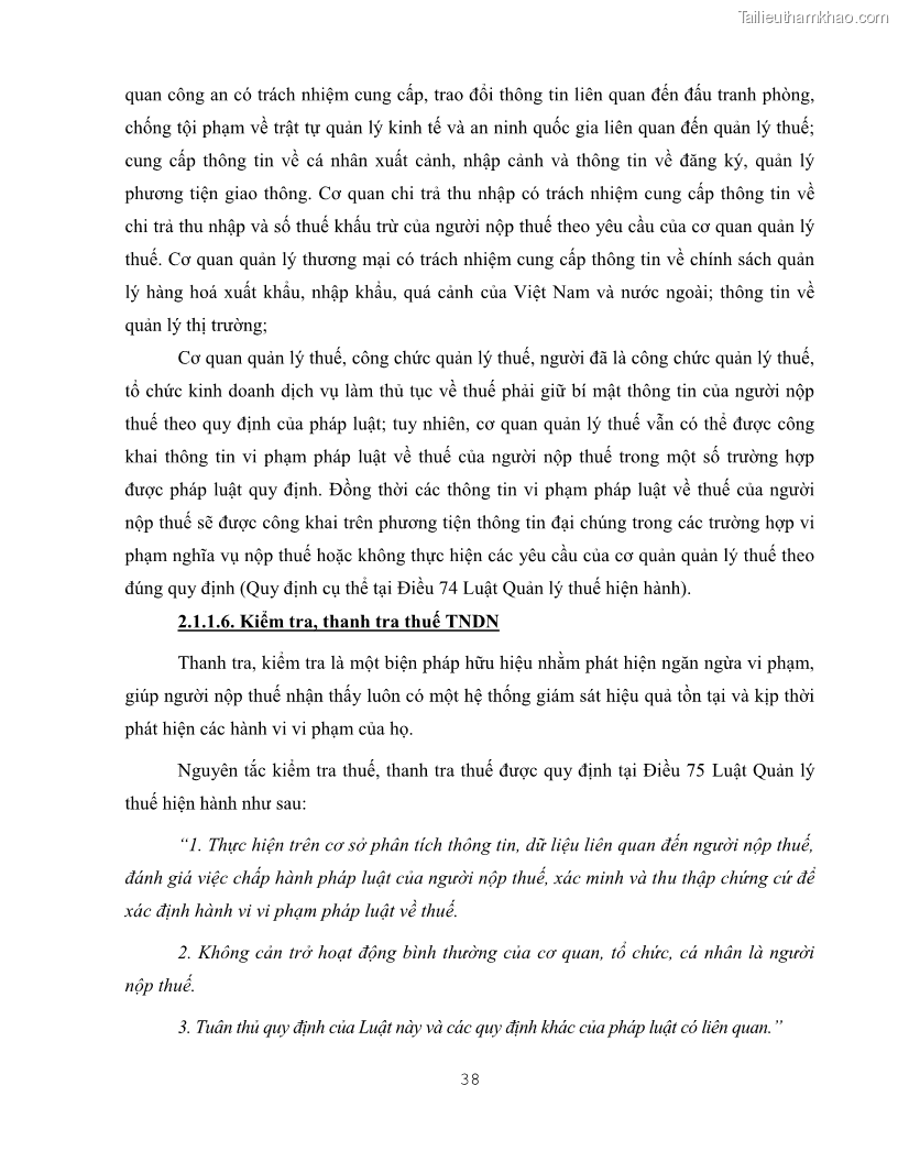 Khóa luận tốt nghiệp luật kinh doanh Pháp luật quản lý thuế thu nhập doanh nghiệp ở Việt Nam - 4 Trang 46