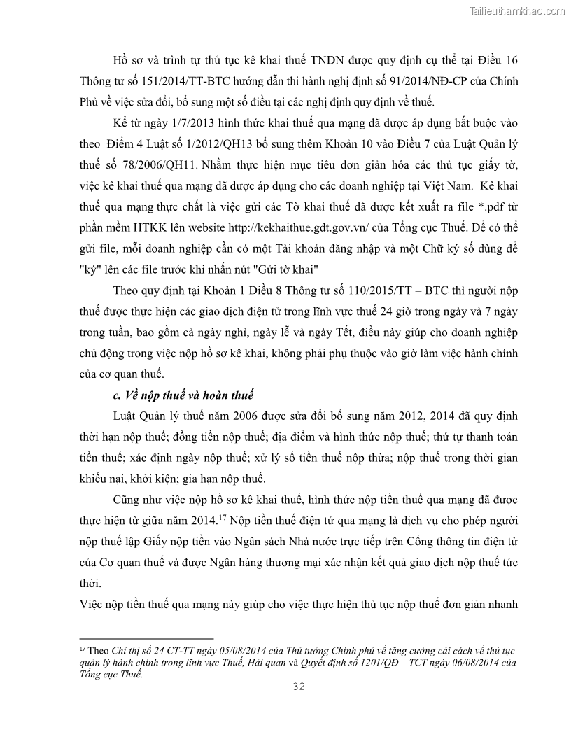 Khóa luận tốt nghiệp luật kinh doanh Pháp luật quản lý thuế thu nhập doanh nghiệp ở Việt Nam - 4 Trang 40