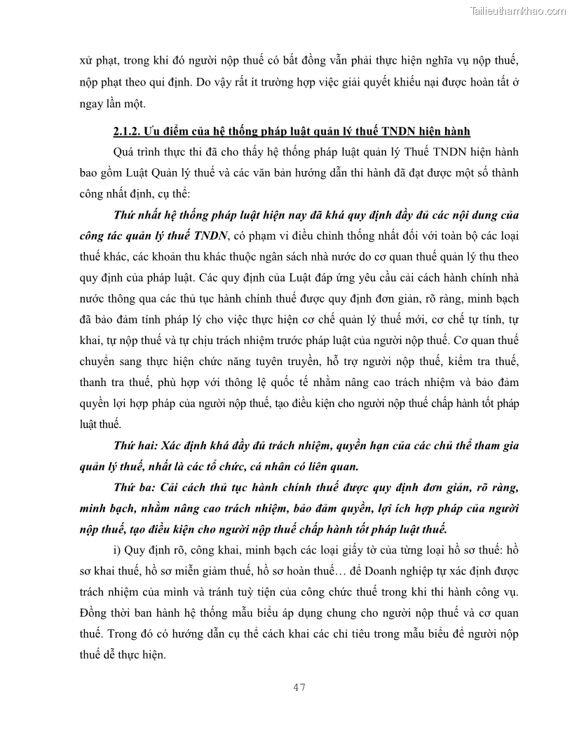 Khóa luận tốt nghiệp luật kinh doanh Pháp luật quản lý thuế thu nhập doanh nghiệp ở Việt Nam - 5 Trang 55