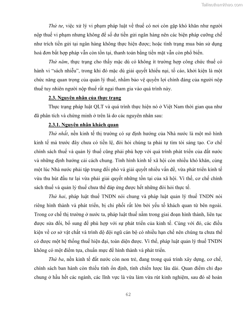 Khóa luận tốt nghiệp luật kinh doanh Pháp luật quản lý thuế thu nhập doanh nghiệp ở Việt Nam - 6 Trang 70
