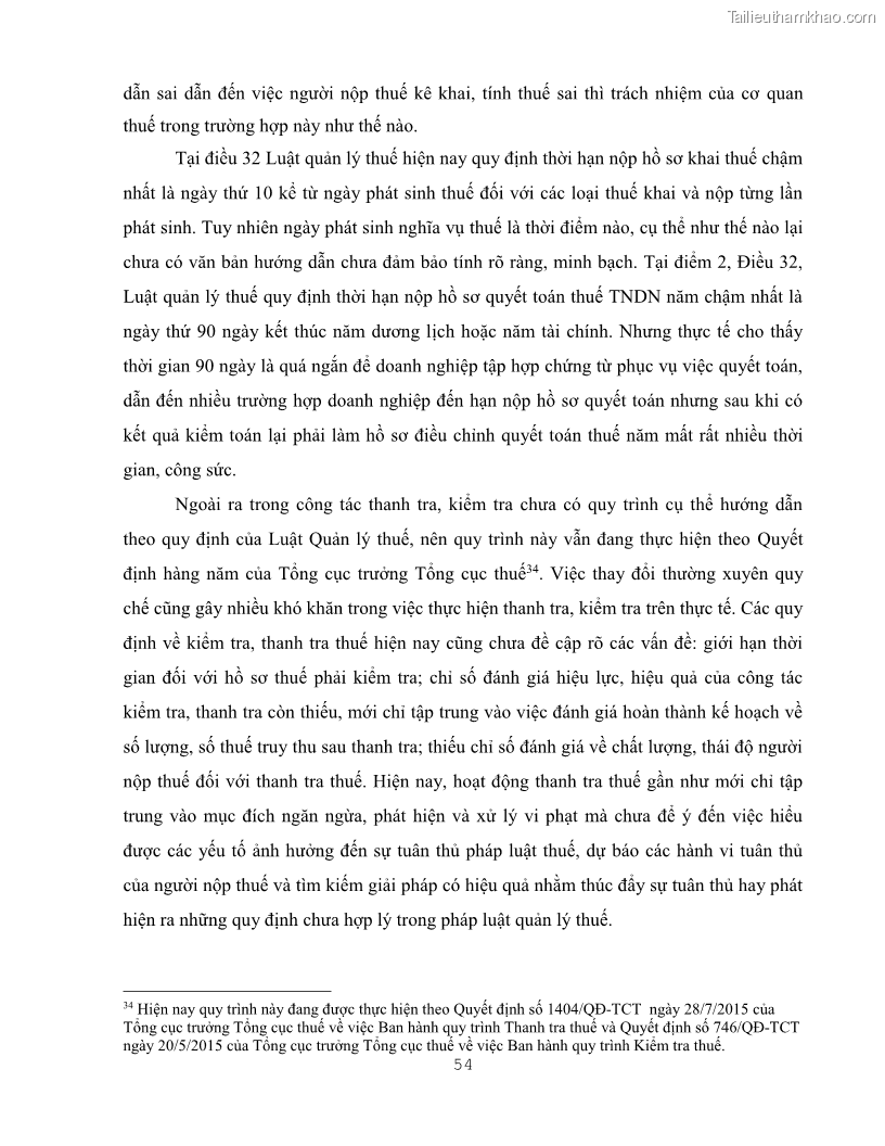 Khóa luận tốt nghiệp luật kinh doanh Pháp luật quản lý thuế thu nhập doanh nghiệp ở Việt Nam - 6 Trang 62