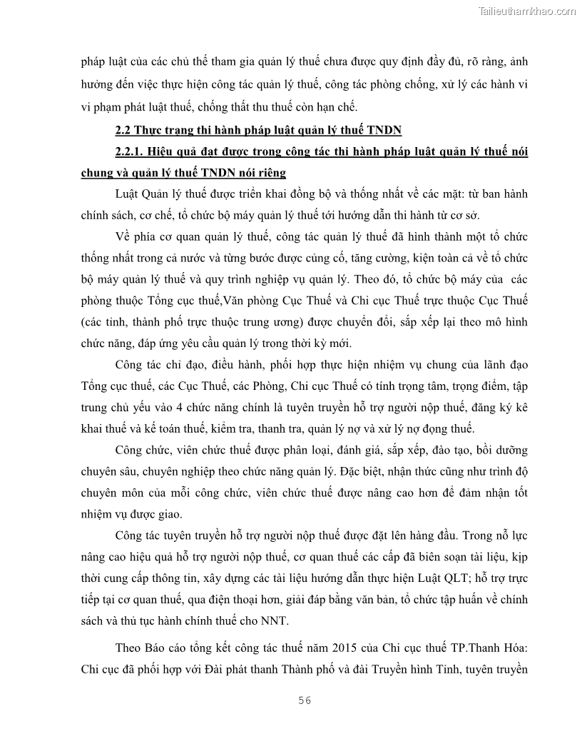 Khóa luận tốt nghiệp luật kinh doanh Pháp luật quản lý thuế thu nhập doanh nghiệp ở Việt Nam - 6 Trang 64