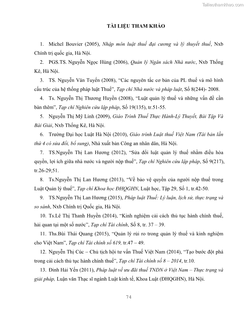 Khóa luận tốt nghiệp luật kinh doanh Pháp luật quản lý thuế thu nhập doanh nghiệp ở Việt Nam - 7 Trang 82