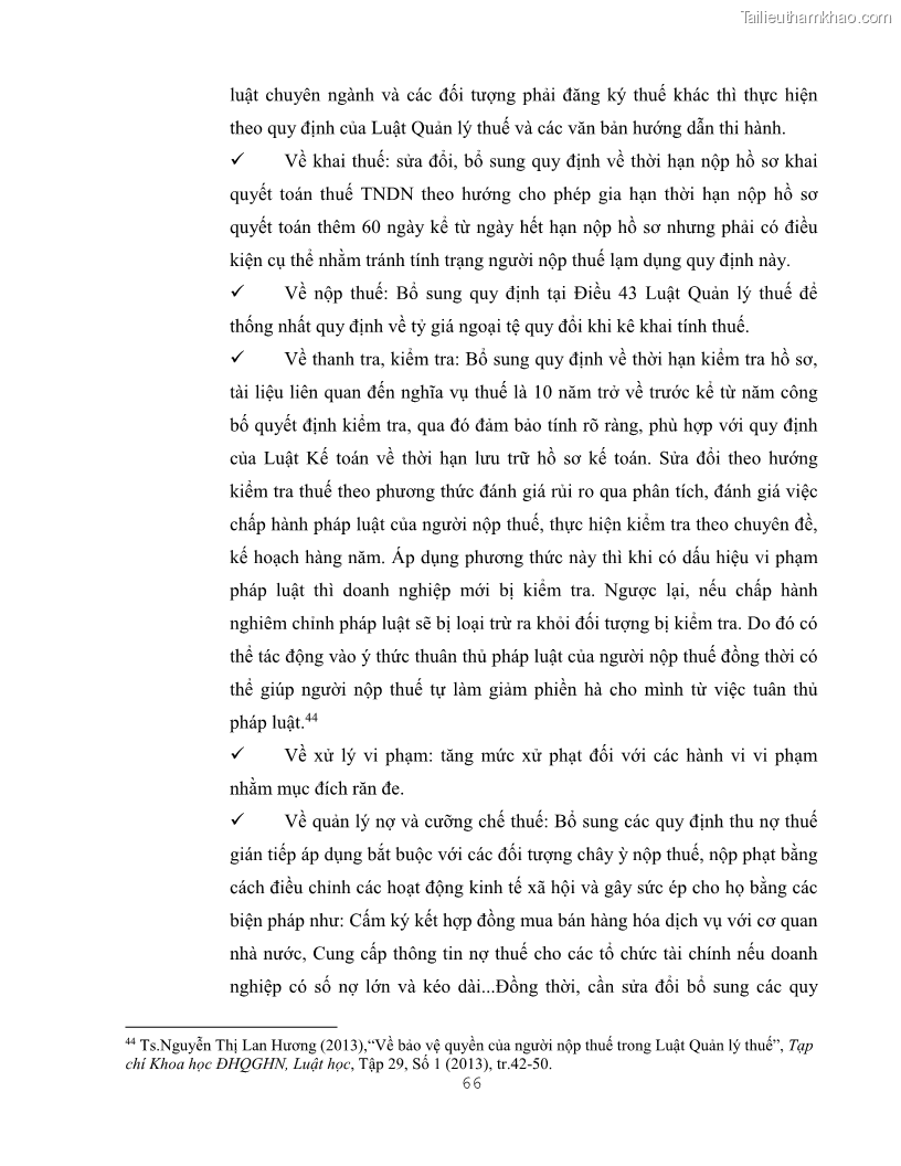 Khóa luận tốt nghiệp luật kinh doanh Pháp luật quản lý thuế thu nhập doanh nghiệp ở Việt Nam - 7 Trang 74