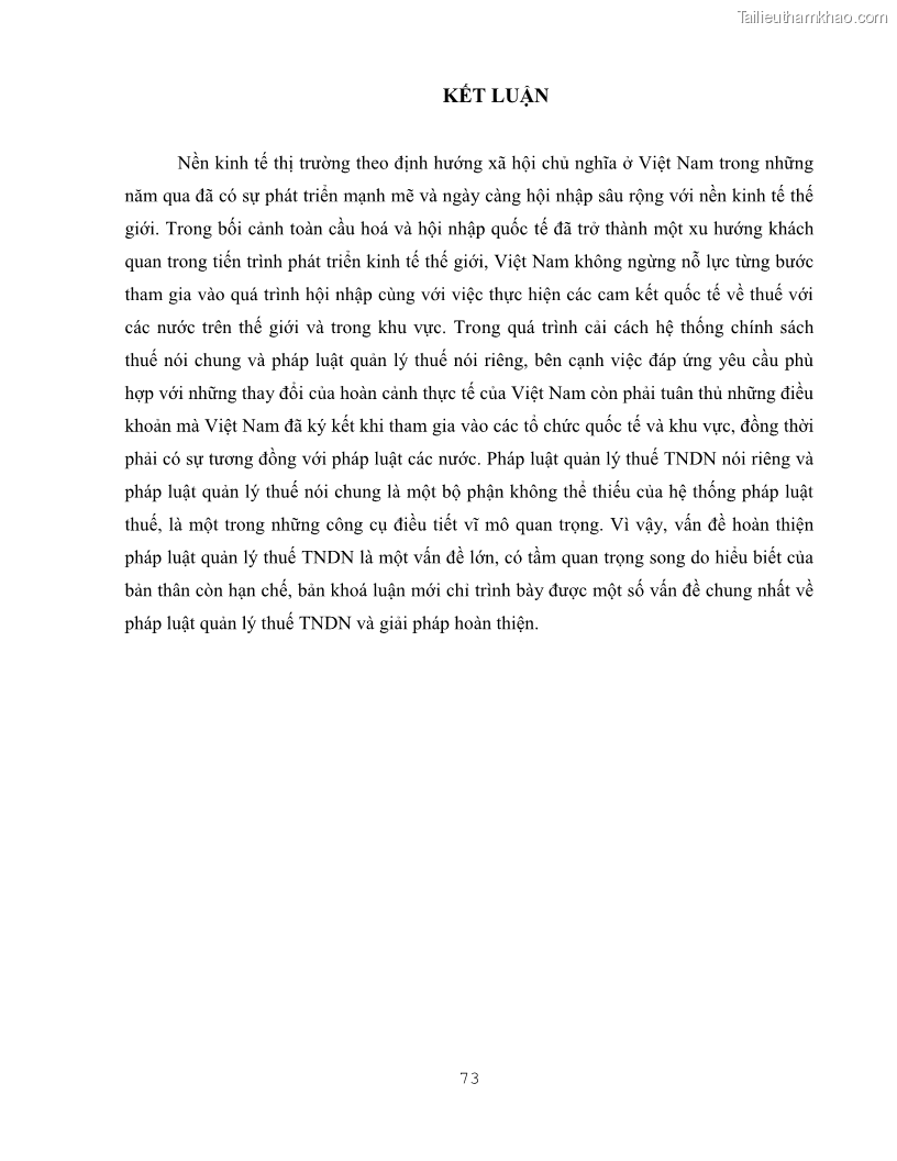 Khóa luận tốt nghiệp luật kinh doanh Pháp luật quản lý thuế thu nhập doanh nghiệp ở Việt Nam - 7 Trang 81