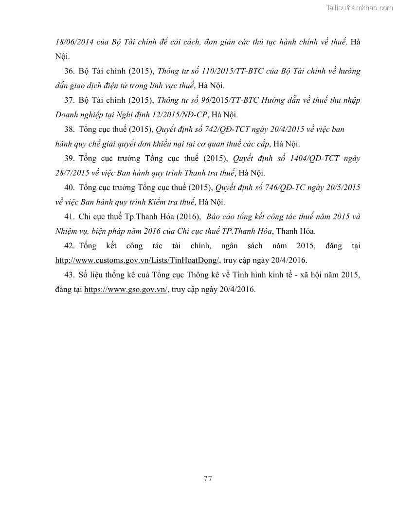 Khóa luận tốt nghiệp luật kinh doanh Pháp luật quản lý thuế thu nhập doanh nghiệp ở Việt Nam - 8 Trang 85