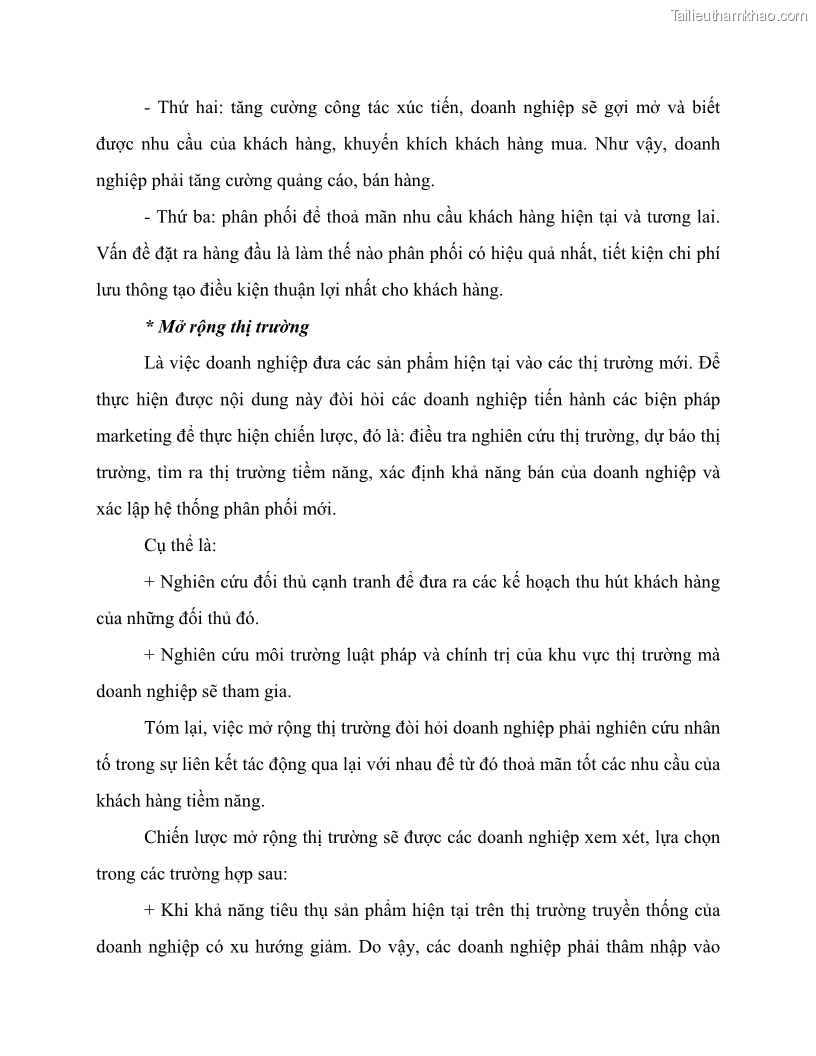 Khóa luận tốt nghiệp marketing Giải pháp mở rộng thị trường tiêu thụ sản phẩm tại công ty TNHH Thương mại dịch vụ tổng hợp Trường Hưng Thịnh - 2 Trang 23