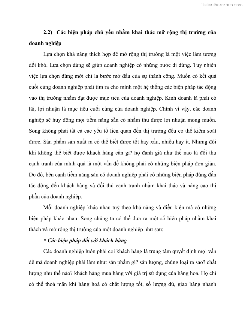 Khóa luận tốt nghiệp marketing Giải pháp mở rộng thị trường tiêu thụ sản phẩm tại công ty TNHH Thương mại dịch vụ tổng hợp Trường Hưng Thịnh - 3 Trang 25